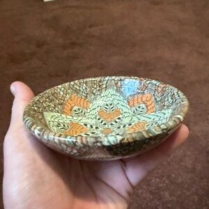 JEAN VALLAURIS GERBINO TRINKET SMALL 5" SIGNED Collectors Art Pottery Butterfly